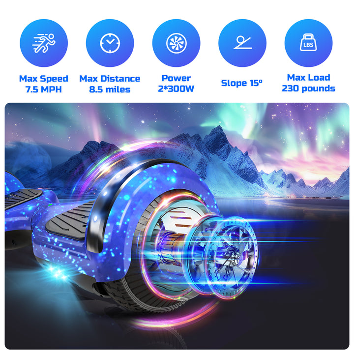 SISIGAD A02C Colorful 6.5" Hoverboard with Bluetooth