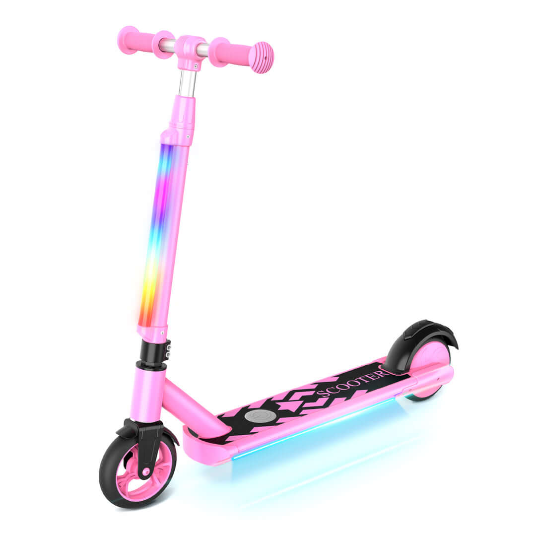 2 Wheel Kick Scooter with Matching ABS Helmet, Protective Gear with Light  up Wheels for Boys and Girls, Sturdy Deck and Wheels, Rear Brake, Great Gift