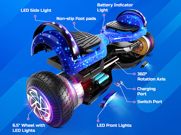 SISIGAD A02C Colorful 6.5" Hoverboard with Bluetooth